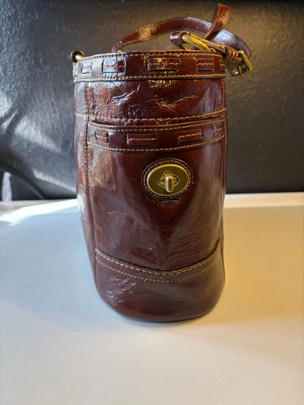 Coach Patent Leather Shoulder Tote with Gold Hardware! #11500 - Picture 9 of 16